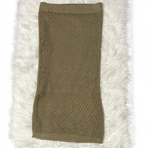 DKNY Green See Through Sweater Crochet Midi Skirt Size XS